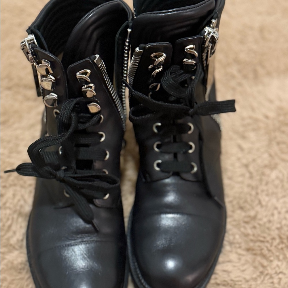 Black Leather Ankle Boots